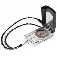 Silva 16DCL-6400 military compass with mils, degrees, luminous markings, declination adjuster, GPS scales, and bubble level.